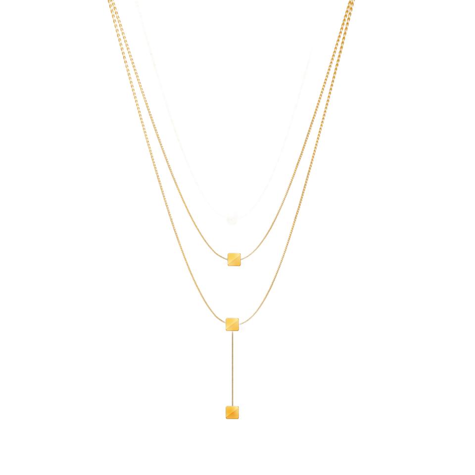 Aiwanto Necklace Double Chain Necklace for Women's