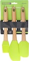 Royalford 3 Pcs Silicon Tools With Wooden Handle, Rf10274, Basting Brush With Spatula For Cooking, Baking &amp; Bbq, Easy To Clean Food Brush, Heat Resistant Grill Brush