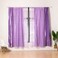 Deals For Less Luna Home, Modern Drape Tulle, Double Layer Window Curtains Set Of 2 Pieces, Purple Color