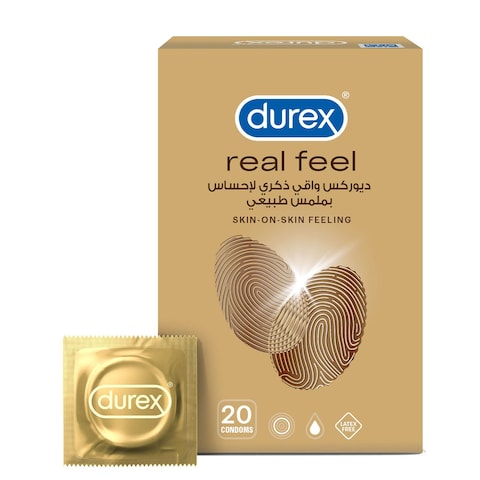 Durex Real Feel Non-Latex Condoms White 20 PCS