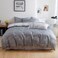LUNA HOME King size 6 pieces without filler,Reversible Design Grey and White Sakura Duvet cover.