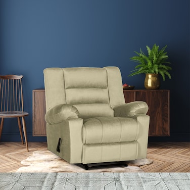 إن هاوس كرسي استرخاء هزاز ودوار منجد بالمخمل - سكري غامق - Nice 02