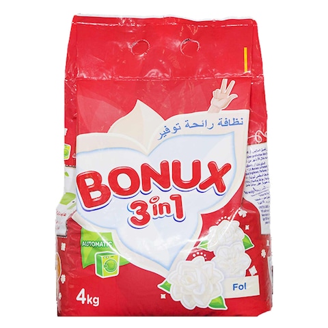 Bonux 3 In 1 Jasmine Detergent Powder 4KG 20Percent  Off
