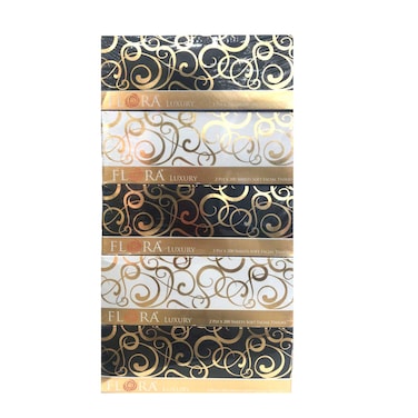 فلورا مناديل فاخره و ناعمه للوجه 200 منديل×5