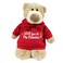 Caravaan, Supersoft, Cuddly Mascot Bear With Trendy Red Hoodie Will You Be My Valentine Size 28cm Ideal For Celebrations, Boys, Girls Parties Soft And Cuddly