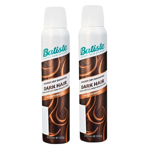 Batiste Dark Hair Colour Dry Shampoo 200ml Pack of 2