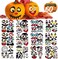 Woochic Halloween Pumpkin Decorating Stickers, Jack-O-Lantern Face Decals Kit For Pumpkins And Squashes, 60 Cute Expressions Crafts Stickers Treat Party Supplies Idea Gifts Kids