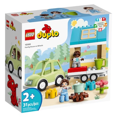 LEGO Duplo 10986 Town Family House On Wheels Preschool Building Toy 2+ Years 31 Pieces