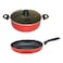 MyChoice Casserole With Lid And Frying Pan Red 24cm+26cm