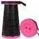 Foldable, Multifunctional Portable Stool/Chair-Compatible and Retractable Stool for Camping/Fishing/Hiking-Adjustable Plastic Stool (Pink)