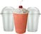 50 - SET - Plastic Clear  Cup With Dome Lid - 12oz (355ml) Take a way - Disposable - Party Cups