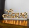 LOVE Light Up Sign Rope Writing White Wood with Yellow LED Lights Valentine&rsquo;s Gift 30x13cm