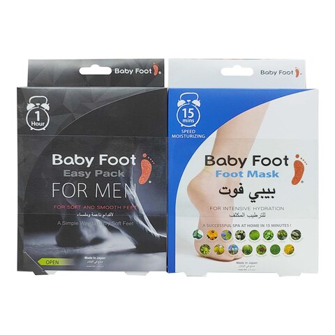 Baby Foot Original Exfoliant Foot Peel Easy Pack With Intensive Hydration Foot Mask White Pack of 2
