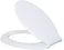 Uni flo High-Quality Toilet Seat Cover White Elongated Lid For Standard Bathroom