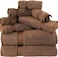 Comfy 8 Piece 100% Combed Cotton 550 GSM Highly Absorbent Towel Set - Brown