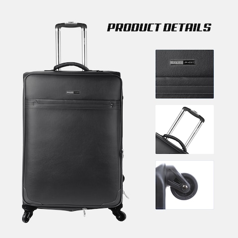 PARA JOHN 4 Pcs Travel Luggage Suitcase Trolley Set -  (16'' 20'' 24'' 28'')BLACK