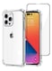 FOCUS 2Pack for iPhone 14 Pro Max Clear Case and Screen Protector 360 Degree Front and Back Protection Shockproof Soft TPU with Anti-Scratch Tempered Glass 6.7 inch