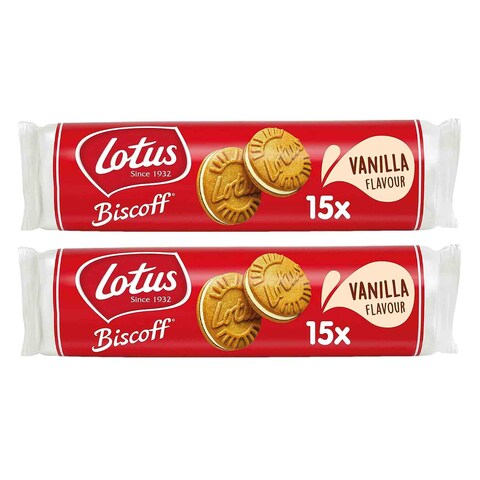 Lotus Biscoff Vanilla Cream Biscuits 150g x Pack of 2