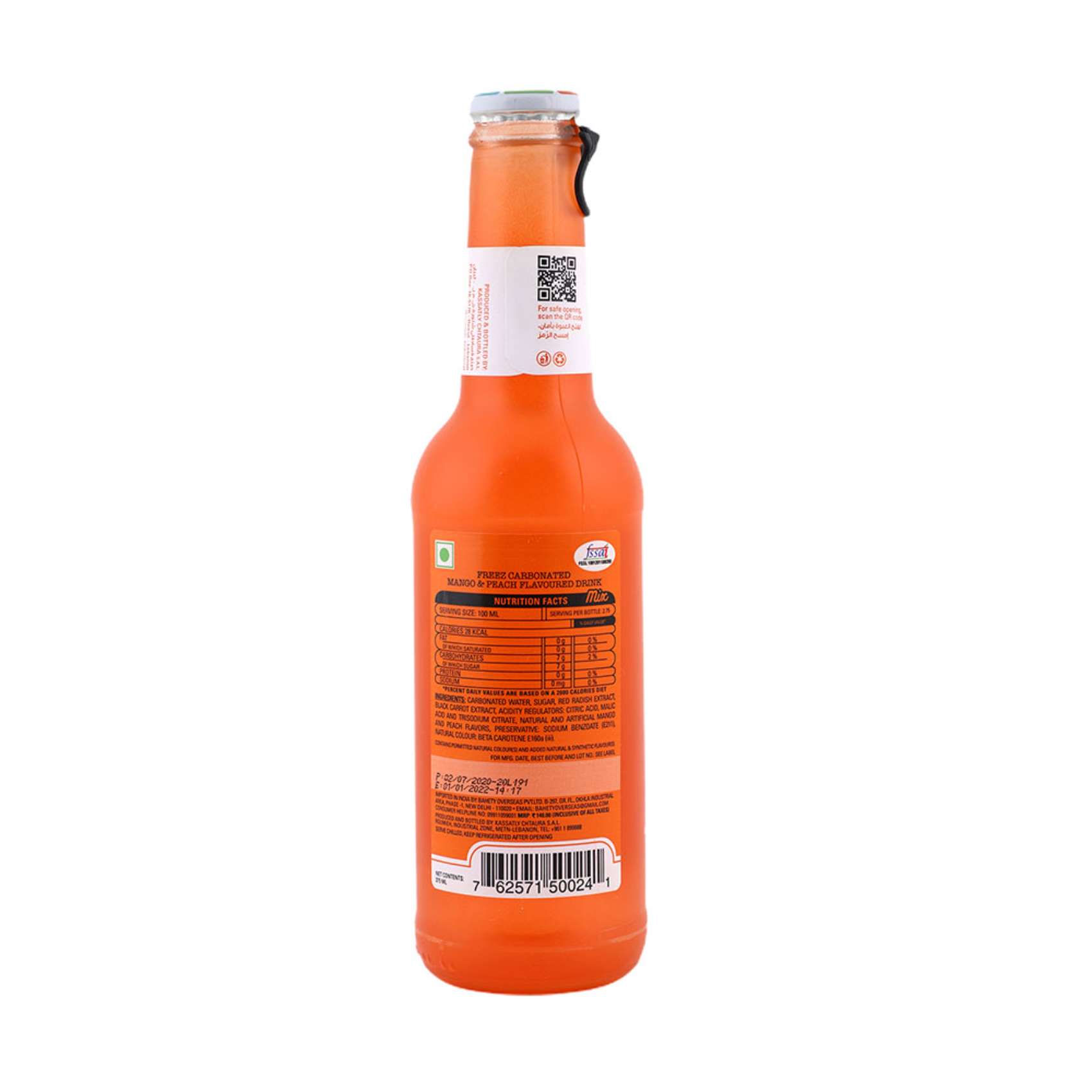 Freez Mix Carbonated Flavoured Drink Mango And Peach 275ml