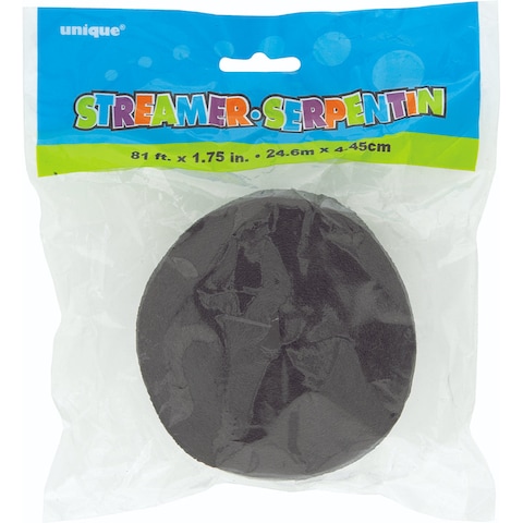 Unique Crepe Paper Streamer- 81-Feet Length- Black