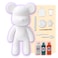 DIY PAINT YOUR OWN BEARBRICK BEAR FIGURE KIT (7 inch - 18 cm) Pour Over Acrylic Fluid Paint and create a unique display piece. COLORS: White, Blue-Green, Orange