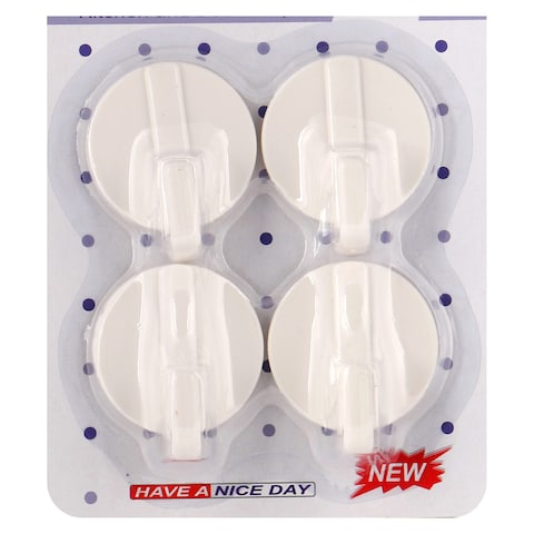 GTT Life-Fashion Sticky Hooks 7469 White Pack of 4