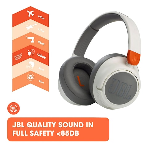 JBL JR460NC Wireless Over-Ear Noise Cancelling Kids Headphones White