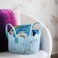 Multipurpose Storage Cotton Basket Blue 27x15cm