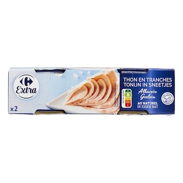 Carrefour Plain Sliced Albacore Tuna 132g Pack of 2