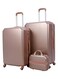 طقم حقائب سفر بعجلات مكون من 5 قطع ذهبي وردي