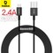Baseus iPhone Cable USB to Lightning-Fast Charging Cable Charger Cable 2.4A Lightning Cord Compatible for iPhone 14/14 Pro/14 Plus/14 Max iPhone 13 Pro 12 Pro Max 11 XS SE 7 Plus 6S iPad Pro 2M Black