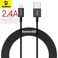 Baseus iPhone Cable USB to Lightning-Fast Charging Cable Charger Cable 2.4A Lightning Cord Compatible for iPhone 14/14 Pro/14 Plus/14 Max iPhone 13 Pro 12 Pro Max 11 XS SE 7 Plus 6S iPad Pro 2M Black