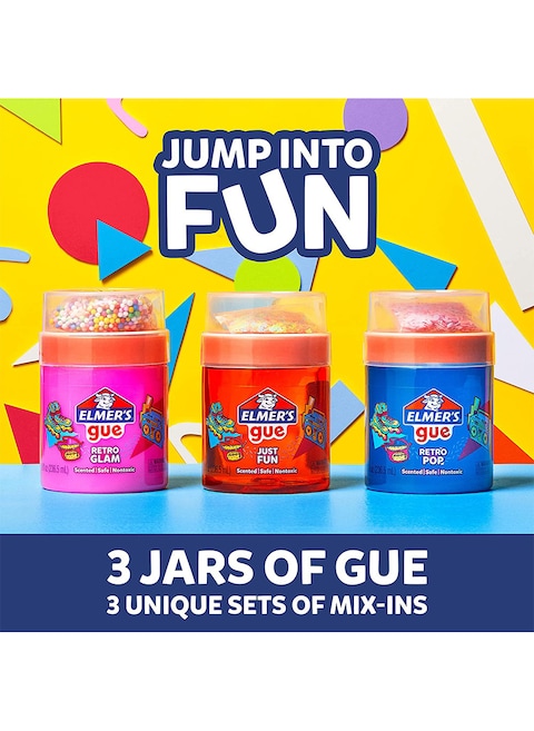 Elmer&rsquo;s Gue Premade Slime Retro Flash Slime Kit Pack of 3