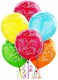 Generic Party Fun Standard Assorted Happy-Birthday Printed Balloon - 12Inches - (Pack Of 40 Units)