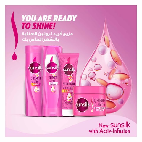 SUNSILK Conditioner, For Weak &amp; Dull Hair, Strength &amp; Shine With Provitamin B5, Argenine, &amp; Coconut Oil 350ml