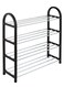 4-Tier Shoe Tower Rack Black/Silver 58x5x18centimeter