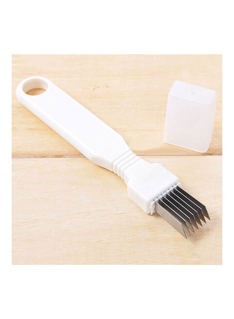 Generic Vegetable Chives Onion Cutter Slicer White / Silver 16X2.5X1.5cm