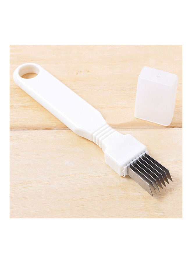 Generic Vegetable Chives Onion Cutter Slicer White / Silver 16X2.5X1.5cm