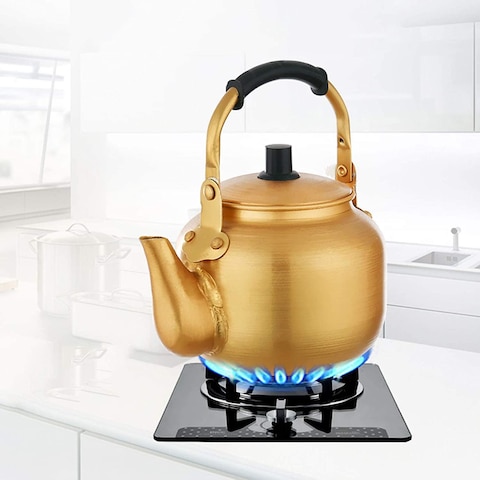 SAQOWARE Yellow Kettle 2L&ndash;Golden Kettle-Karak Tea Kettle-Camping Kettle-Camping Tea Kettle &ndash;Korean Kettle(2 Liter)