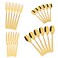 Life Smile 24 Pieces Cutlery Set Service for 6 person,Pure Stainless Steel Flatware Set,Mirror Polished Cutlery Utensil Set Include Spoon/Fork/Knife/Tea Spoon(SHINE GOLD &amp; SAND BLASTING HANDLE)