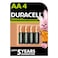 Duracell 2A Rechargeable Battery Gold/Black 4 Pieces