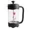Biggdesign French Press Coffee and Tea Maker Borosilicate Glass Coffee Press Stainless Steel Filter Durable and Heat Resistant Black (350 ml 11.8 oz 2 Cup)