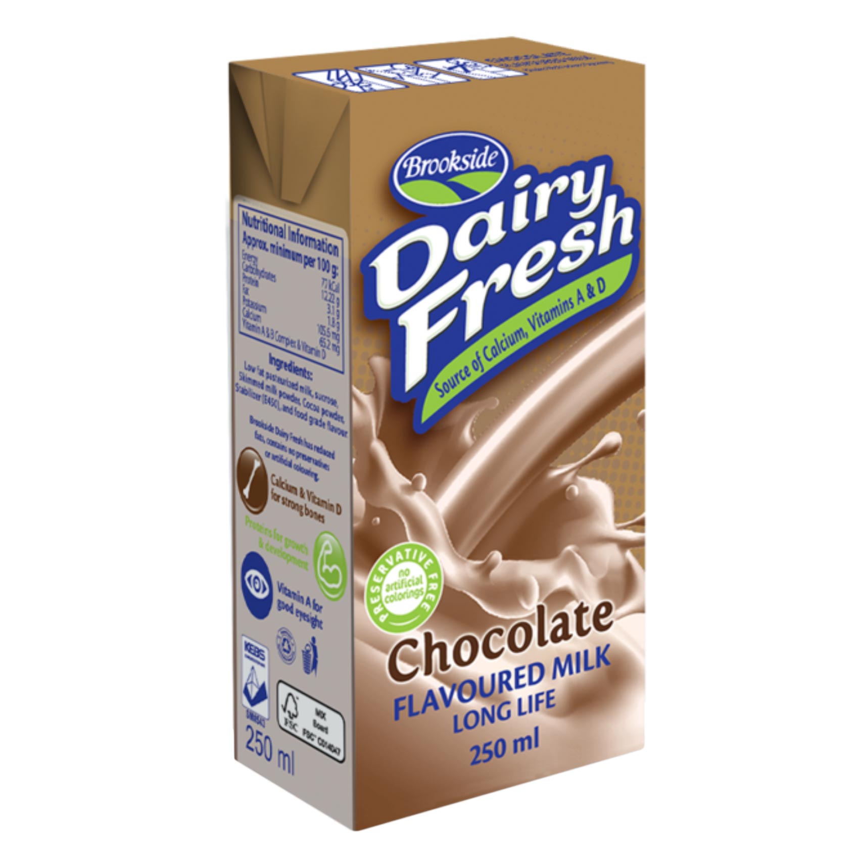 Brookside Dairy Fresh Chocolate Flavoured Milk 250ml - Long Life