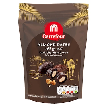 Carrefour Almond Dates With Dark Chocolate Coated 250g