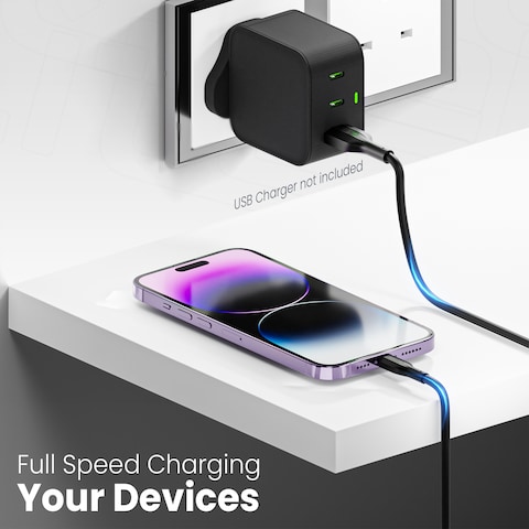Moxedo Lite USB to Lightning Fast Charging Cable 1M Compatible for iPhone 14/14 Plus/14 Pro/14 Pro Max, iPhone 13/12 Series, iPhone SE 2022/11/XR/XS Max (Black)