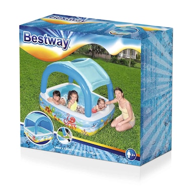 Bestway Play Pool With Canopy 52192 Multicolour 140x140x114cm