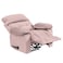 In House Velvet Rocking &amp; Rotating Recliner Chair - Light Pink - NZ60