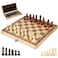 FITTO Magnetic Wooden Chess Set - Folding Board for Easy Storage and Transport
