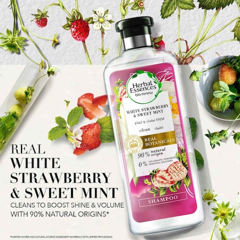 Herbal Essences&nbsp;Bio:Renew&nbsp;White Strawberry &amp; Mint Shampoo, 400ml&nbsp;