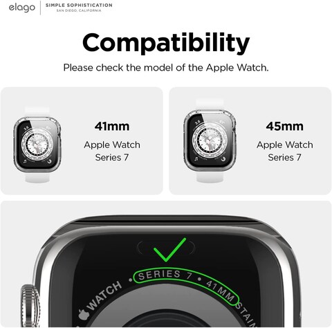 Elago Clear Shield for Apple Watch Series 8/7 (41mm) case cover - Clear